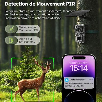 Caméra de Chasse Solaire avec Vision Nocturne