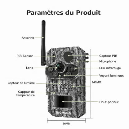 Caméra de Chasse Solaire avec Vision Nocturne