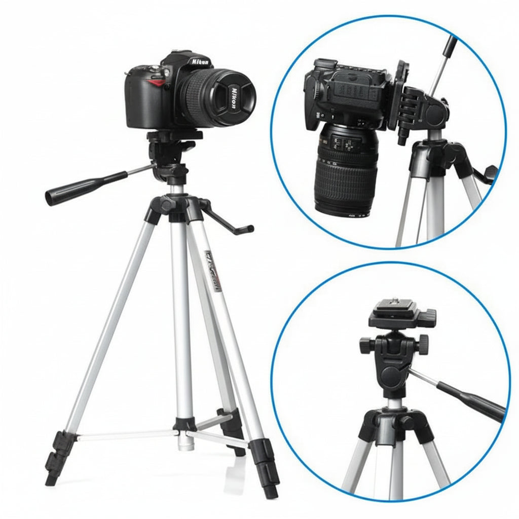 Trépied Stable et Leger avec Support téléphone-Appareil Photo